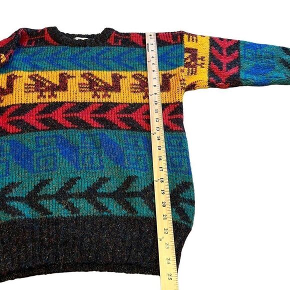 Vintage 90s Fabe Colorful Sweater with Metallic Threads. Sz M. Great Condition! - Picture 11 of 11